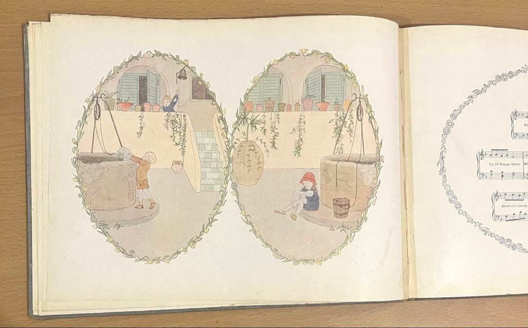 No.373希少 アンティーク洋書 古書 ル・メール 絵本 児童書　童謡