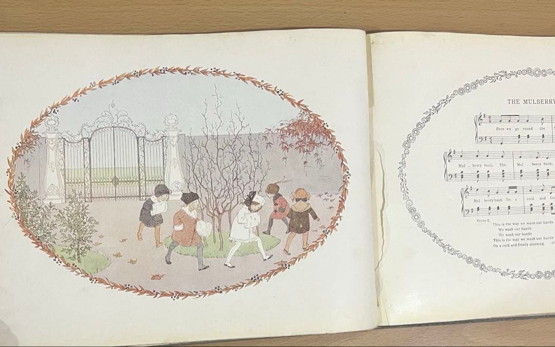 No.373希少 アンティーク洋書 古書 ル・メール 絵本 児童書　童謡