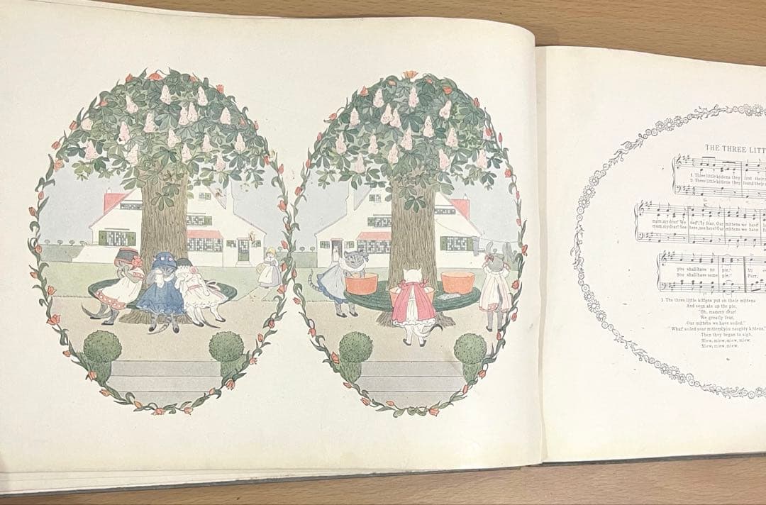 No.373希少 アンティーク洋書 古書 ル・メール 絵本 児童書　童謡