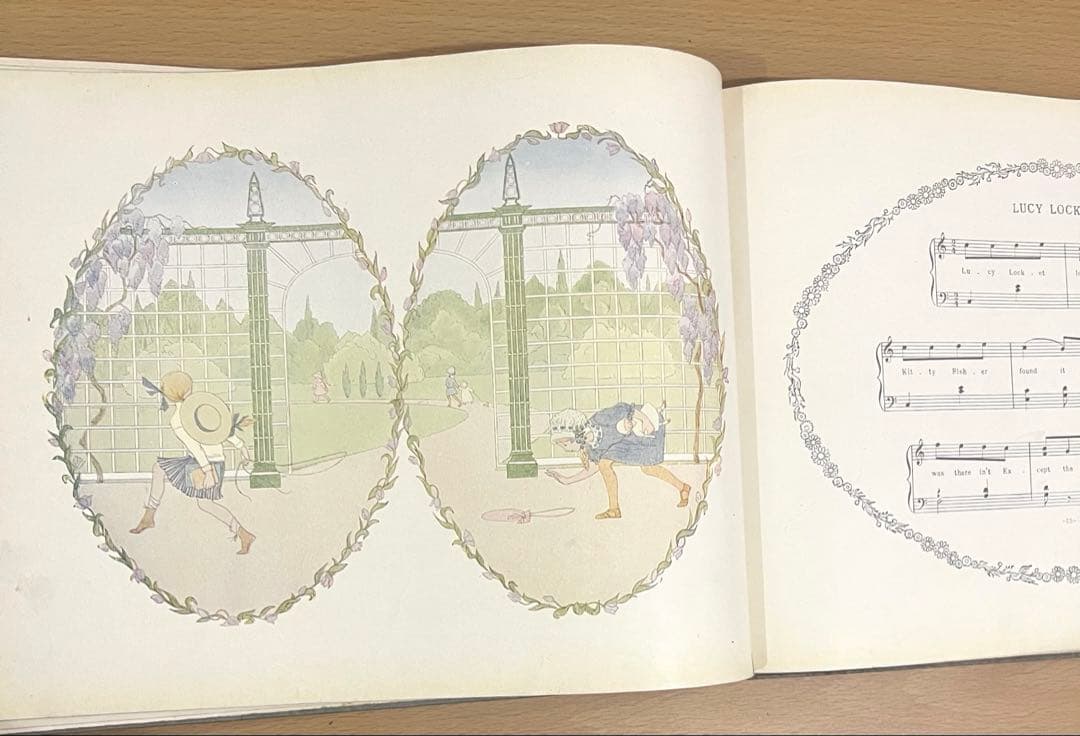 No.373希少 アンティーク洋書 古書 ル・メール 絵本 児童書　童謡