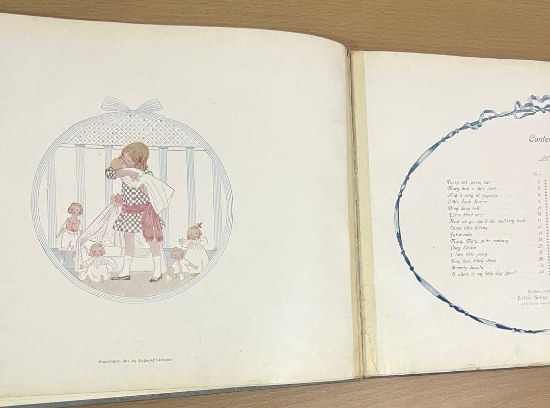 No.373希少 アンティーク洋書 古書 ル・メール 絵本 児童書　童謡