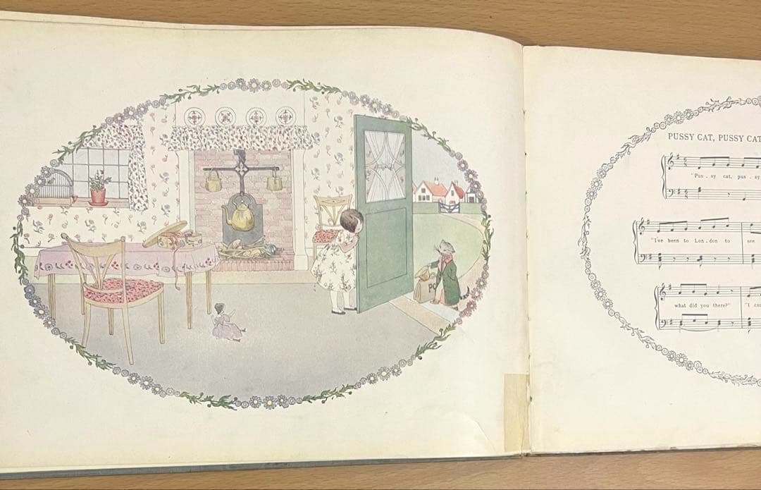 No.373希少 アンティーク洋書 古書 ル・メール 絵本 児童書　童謡