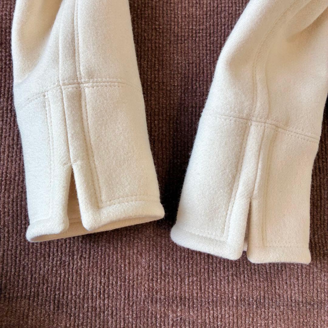 バーバリーブルーレーベル アンゴラ混 チェスターコート 裏地チェック ホワイト