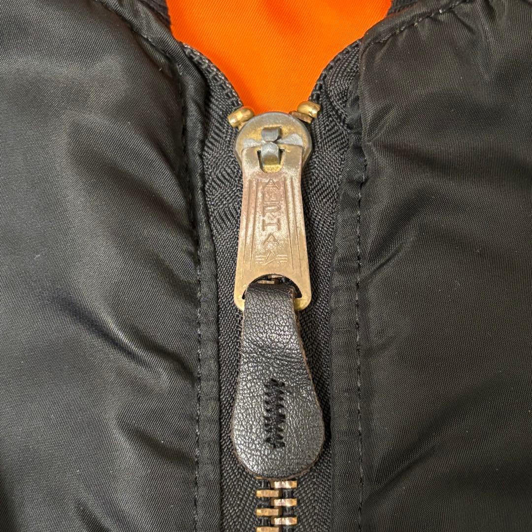 希少サイズ 旧タグ ALPHA MA-1 ブラック USA製