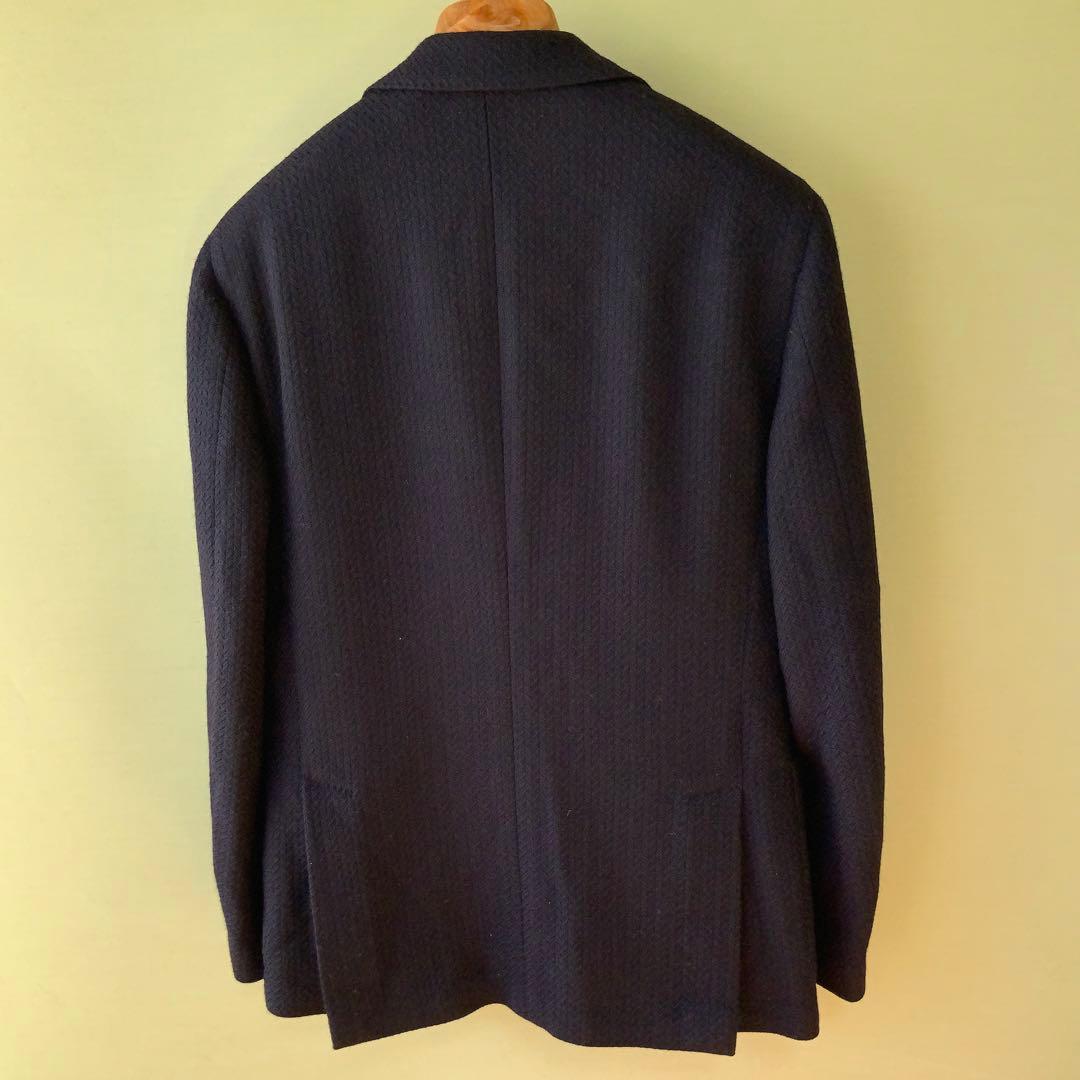 LARDINI ラルディーニ ネイビージャケット 48ウール ヘリンボーン 伊製