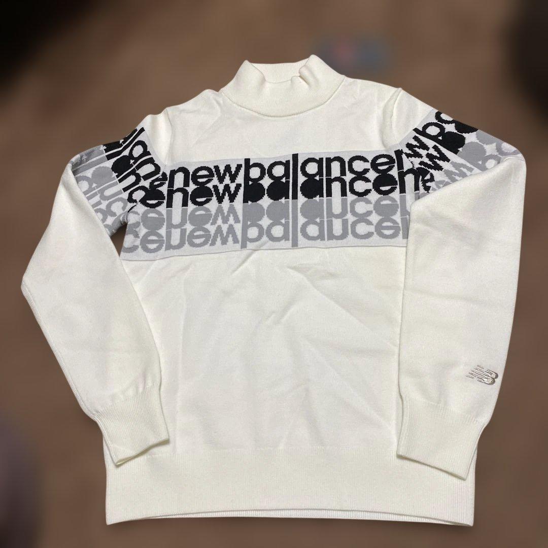 new balance ゴルフホワイト タートルネックセーター