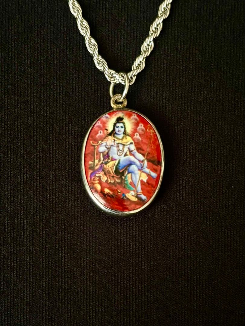 【レア柄】藤井風さん　シヴァ神《レッド》オームペンダント⭐︎おまけつき