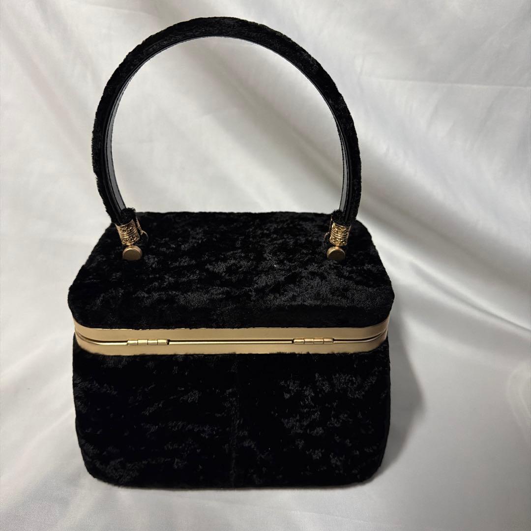 新品　振袖用　ベルベット　2026年新作　草履　バッグ　セット　黒　フリーサイズ