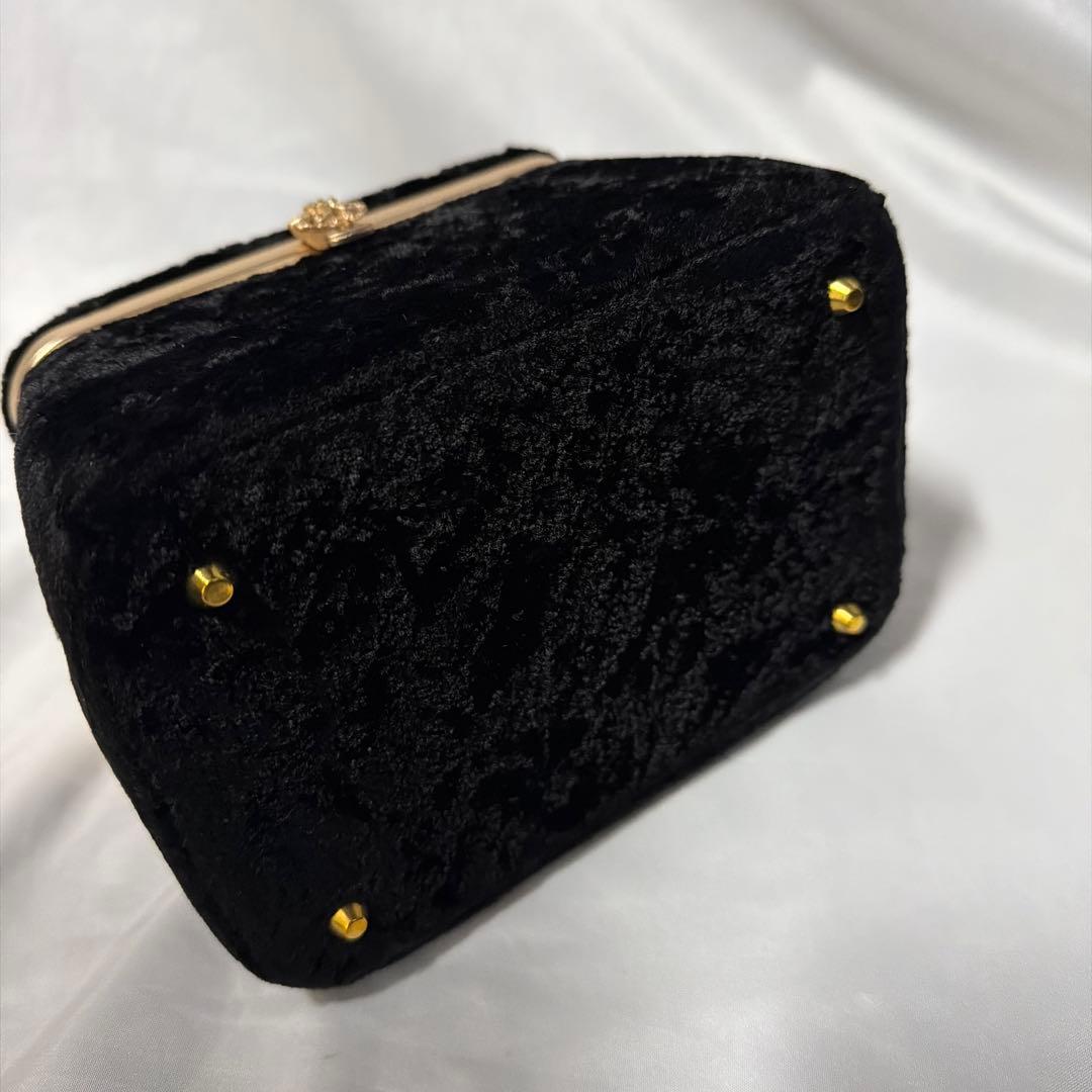 新品　振袖用　ベルベット　2026年新作　草履　バッグ　セット　黒　フリーサイズ