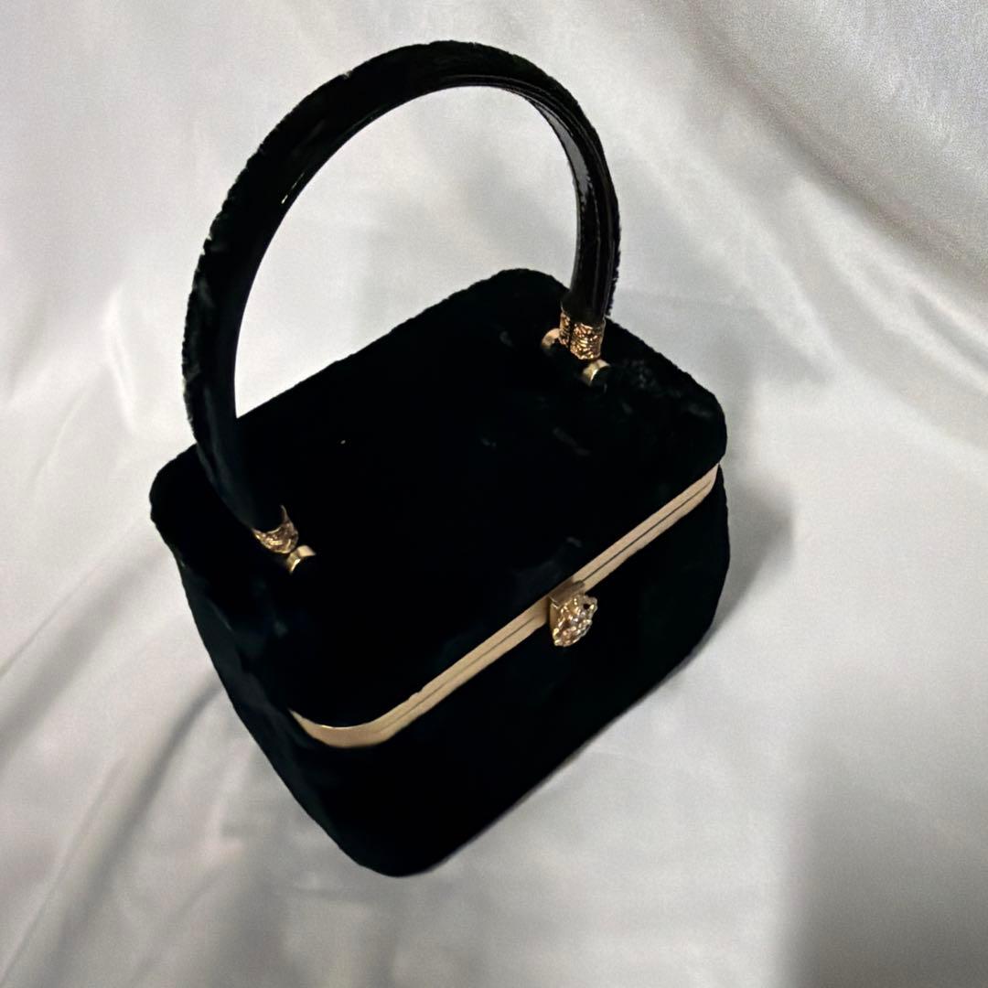 新品　振袖用　ベルベット　2026年新作　草履　バッグ　セット　黒　フリーサイズ