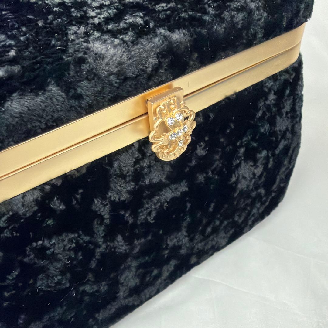 新品　振袖用　ベルベット　2026年新作　草履　バッグ　セット　黒　フリーサイズ