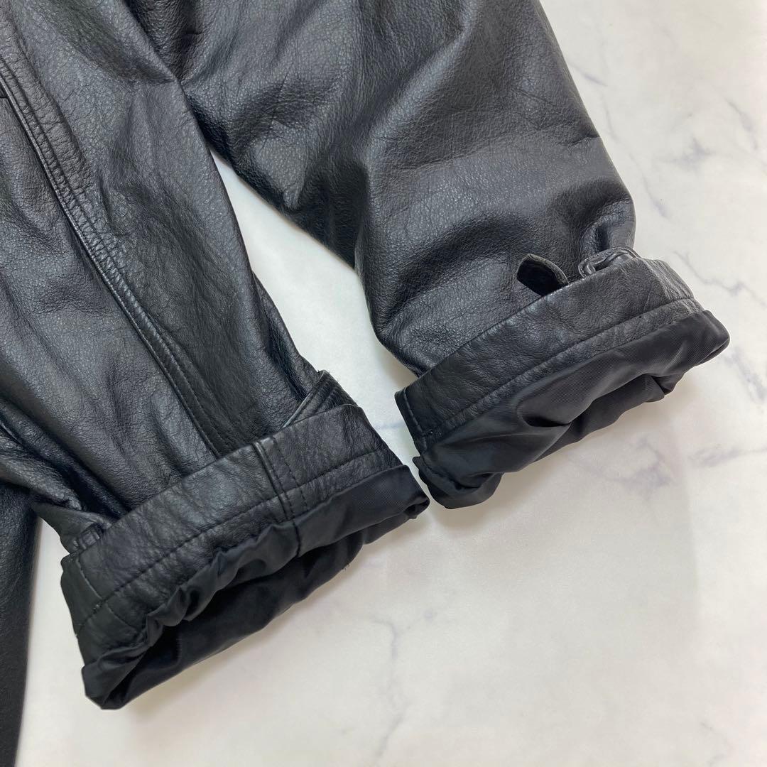 VINTAGE メンズ カウレザー トレンチコート 希少サイズLL 超ロング丈