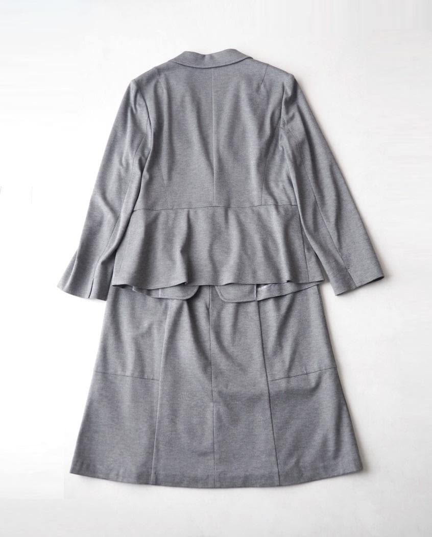 わかえ様23区 ウォッシャブル セットアップスーツ グレー 46 大きいサイズ