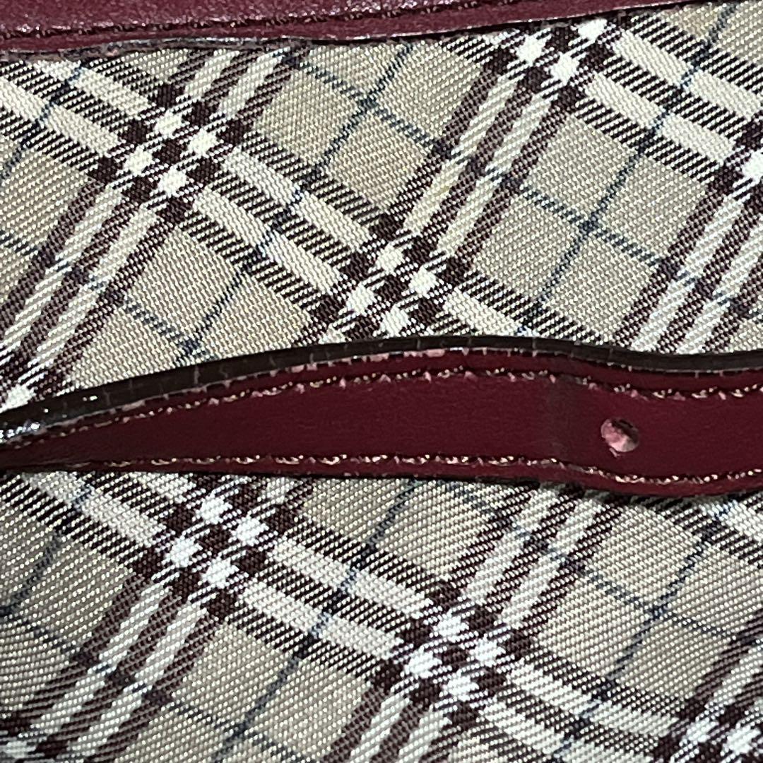 希少　バーバリーブルーレーベル　ノバチェック　ショルダーバッグ　ナイロン　レザー