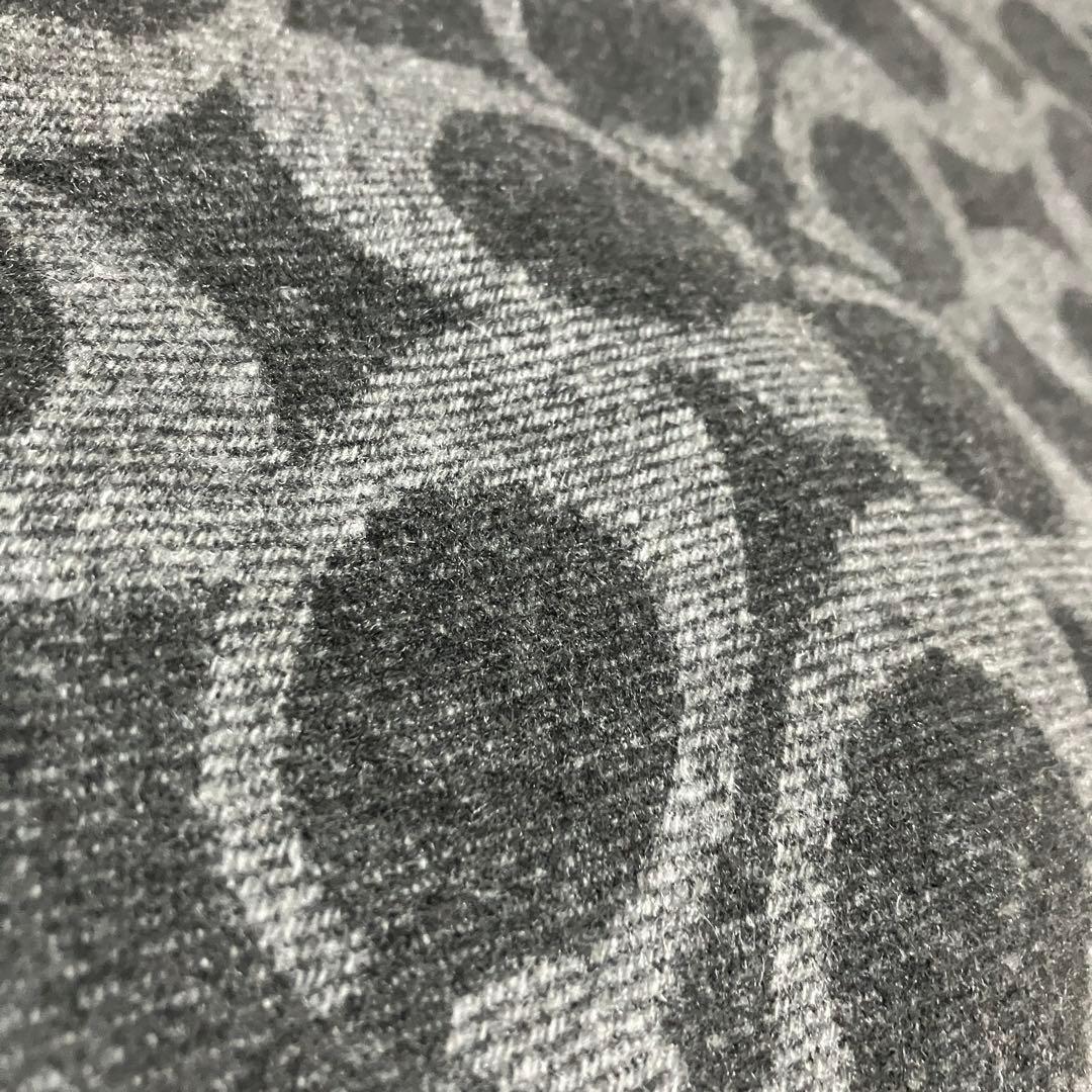 極美品　COACH　マフラー　カシミヤ100%　シグネチャー　ブラック　メンズ