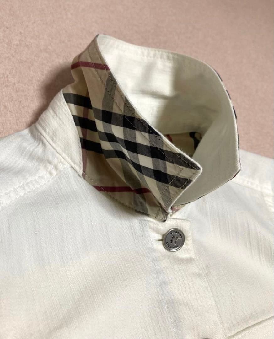 美品 BURBERRY LONDON ホワイト デニム ジャケット ノバチェック