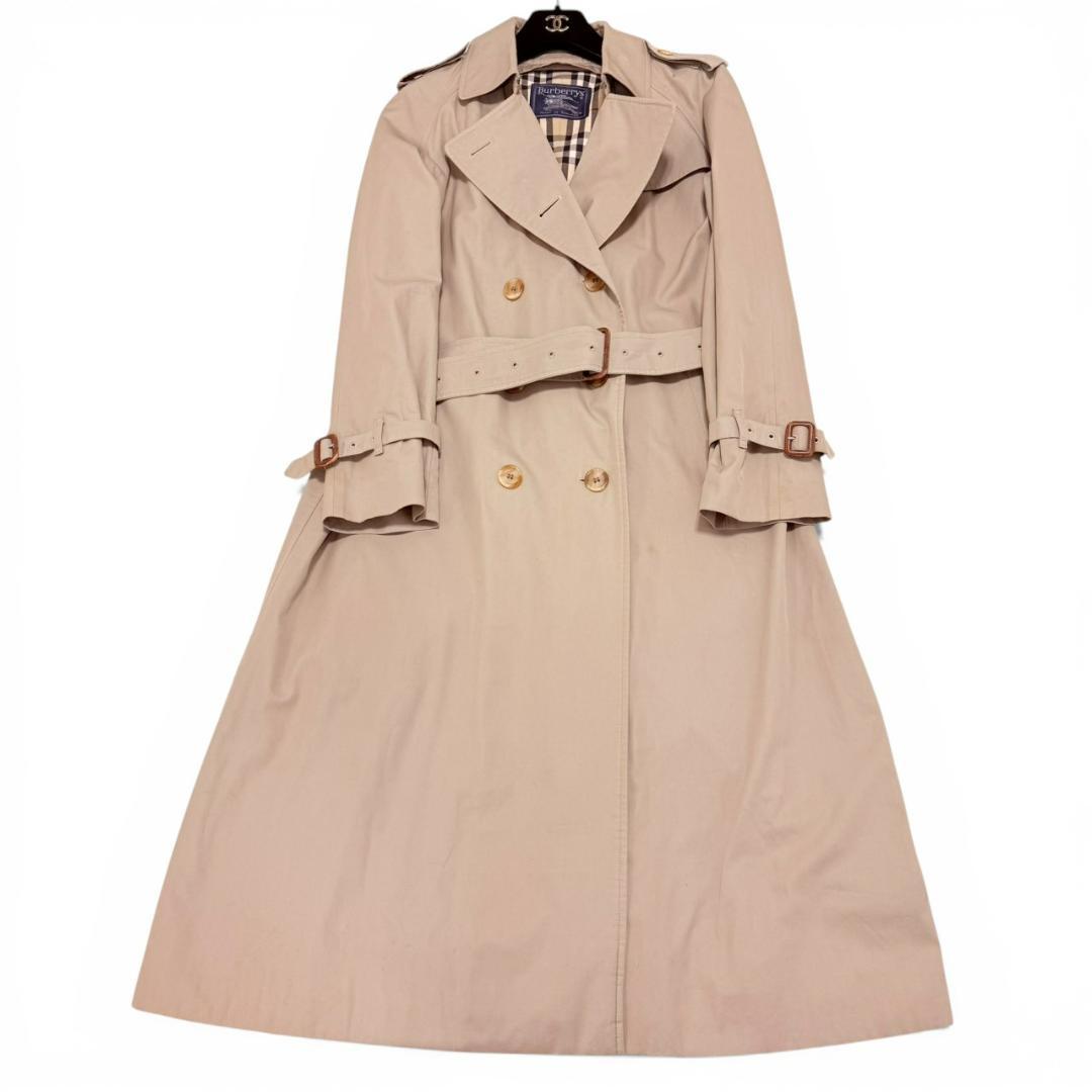 BURBERRY 腰ベルト ヴィンテージ コットン マキシ丈 トレンチコート