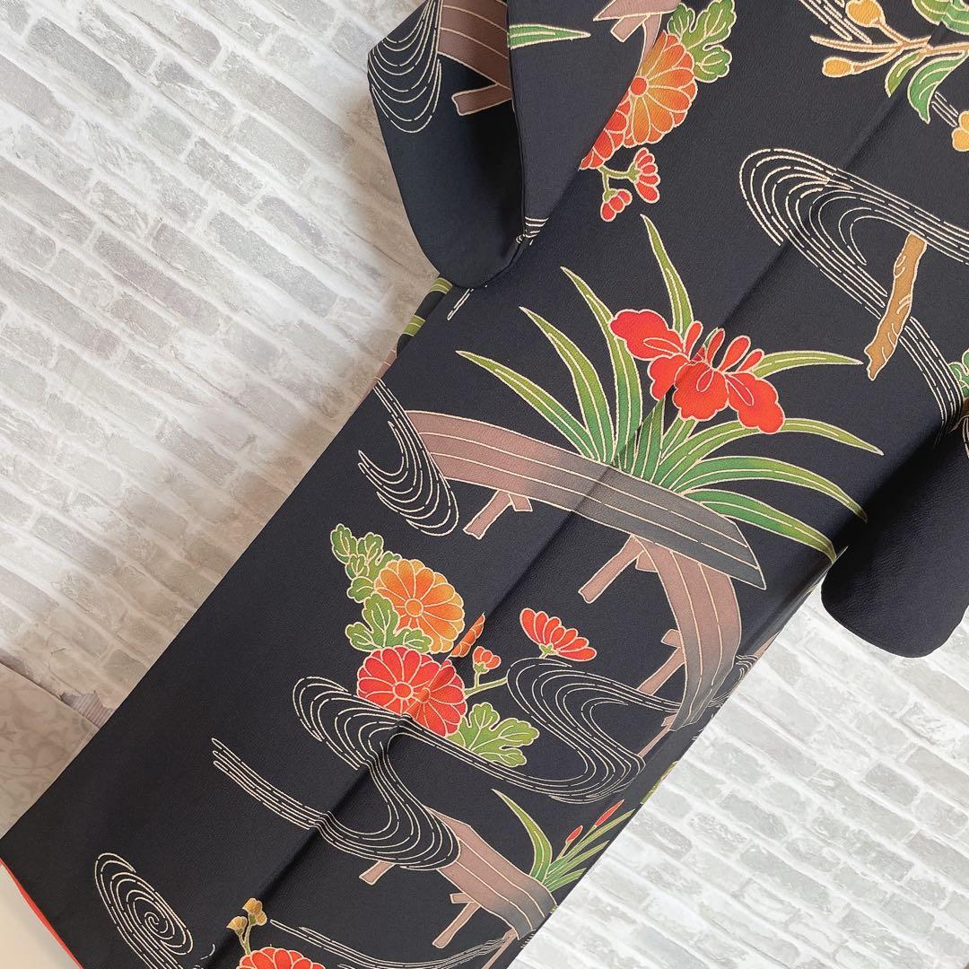 小紋　フルセット　あやめ　菊　流水　型染め　縮緬　お散歩　お買い物　着物　P4