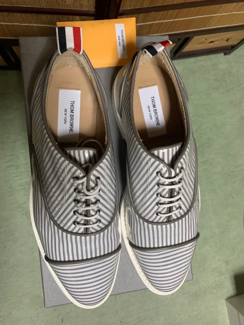 激レア‼️ Thom browneレザーpvcシアサッカーオックスフォードシューズ