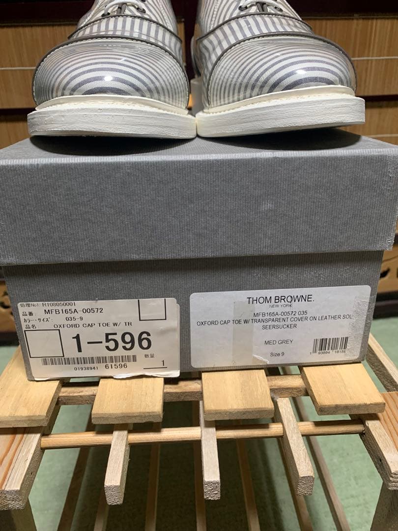 激レア‼️ Thom browneレザーpvcシアサッカーオックスフォードシューズ