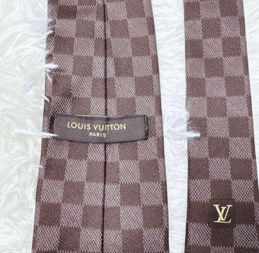 【極美品】 LOUIS VUITTON ルイヴィトン ダミエ ネクタイ シルク