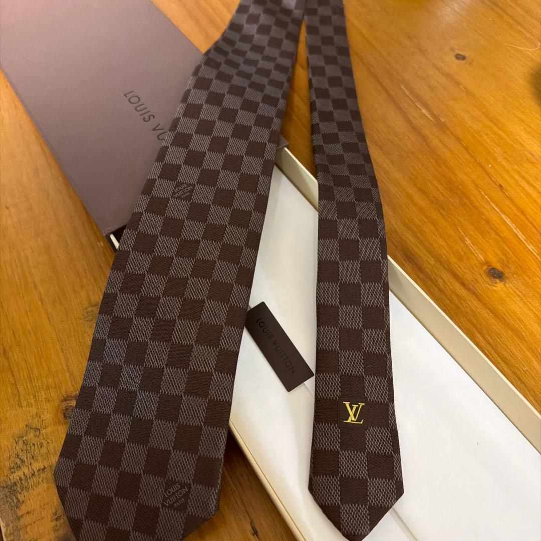 【極美品】 LOUIS VUITTON ルイヴィトン ダミエ ネクタイ シルク