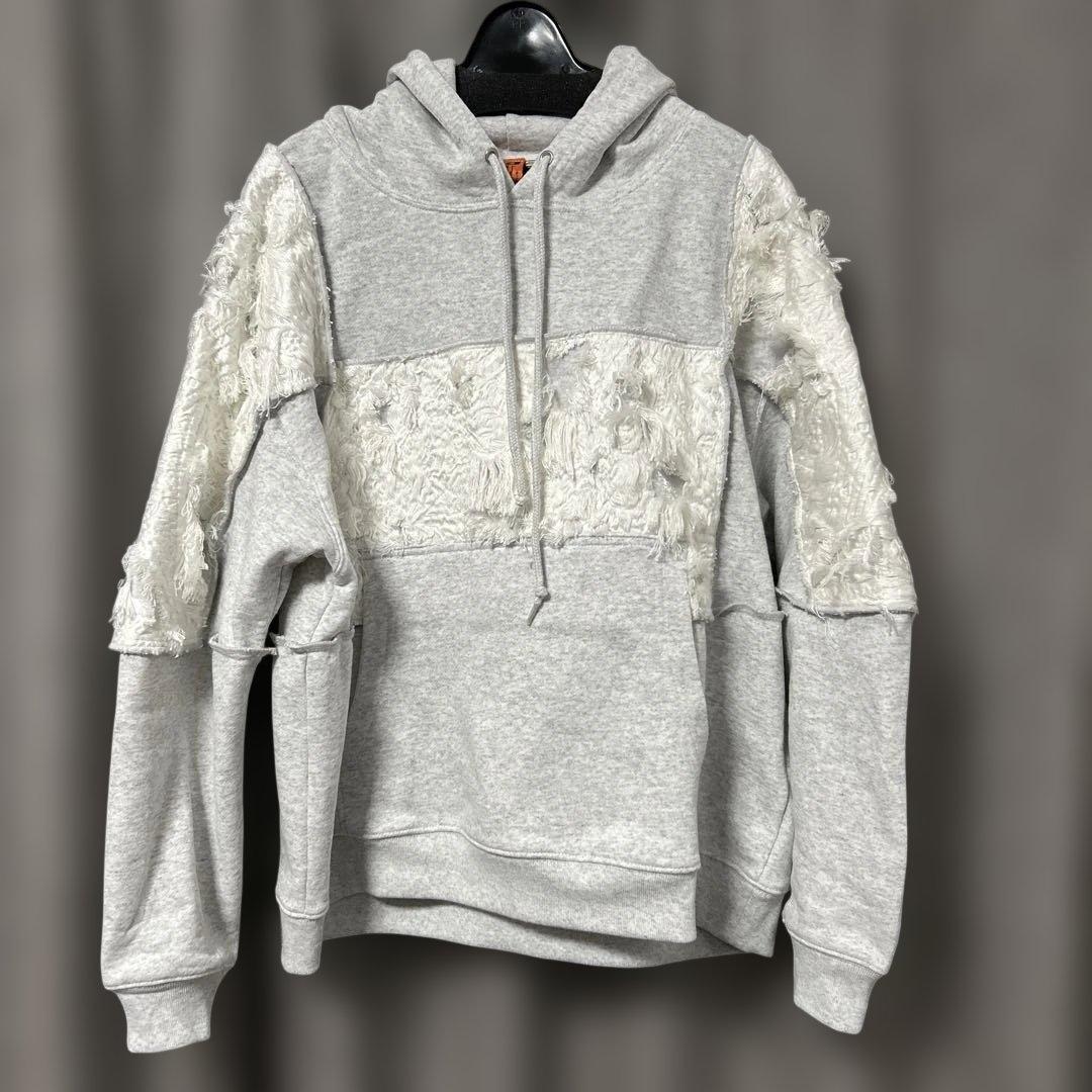 リハーズオール　フリンジジャガードスウェットパーカー　RehersalL