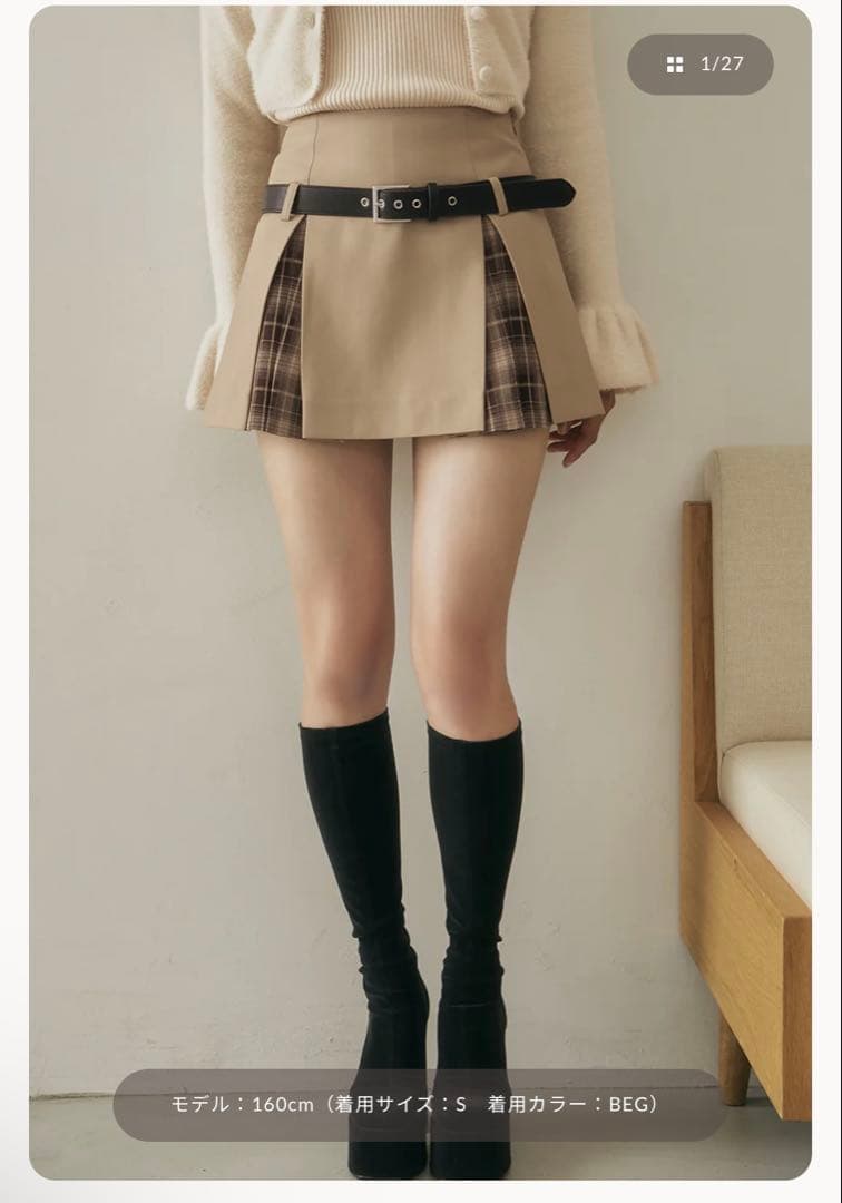 darich ダーリッチ チェックドッキングミニスカート