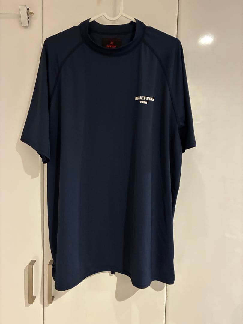 briefing ms mock neck relaxed navy Lサイズ
