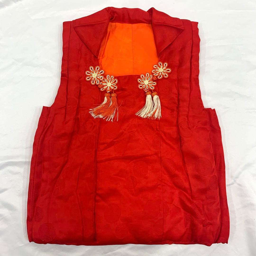 504agu2□七五三 三歳 女の子 着物&長襦袢 総絞り 刺繍□状態良好