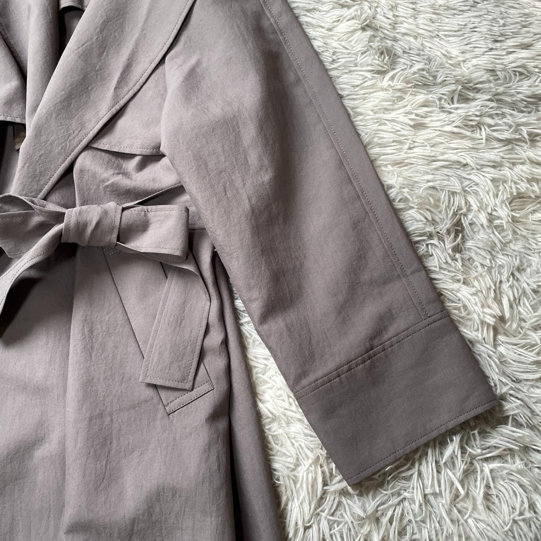 専用 NOBLE 薄手 ロングトレンチコート ガウンコート グレージュ ベルト付