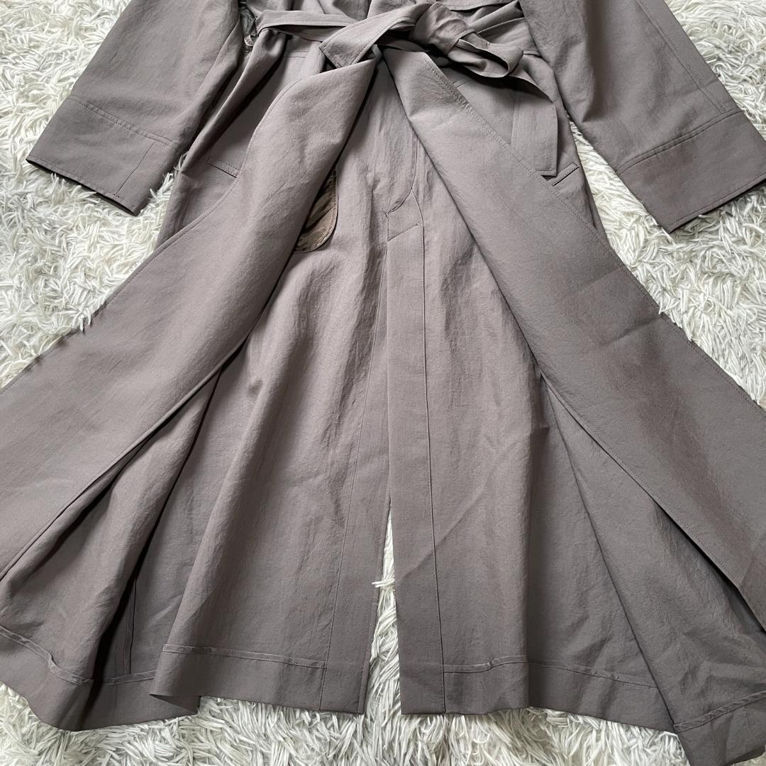 専用 NOBLE 薄手 ロングトレンチコート ガウンコート グレージュ ベルト付