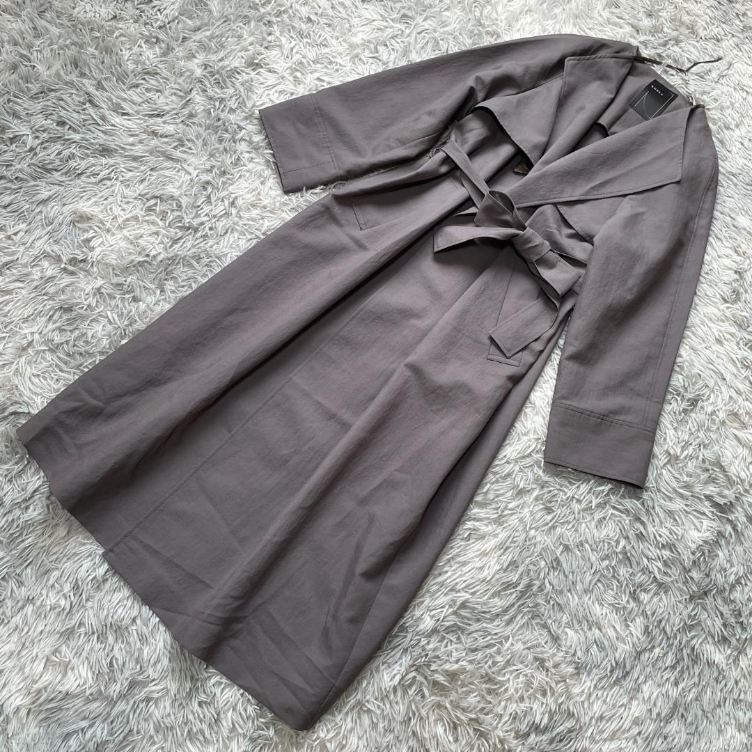専用 NOBLE 薄手 ロングトレンチコート ガウンコート グレージュ ベルト付