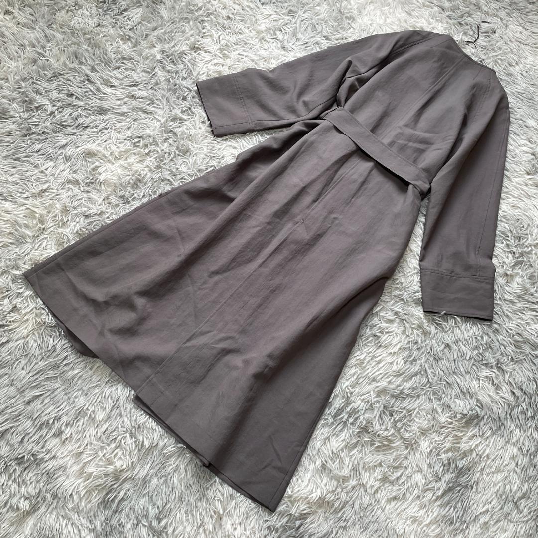 専用 NOBLE 薄手 ロングトレンチコート ガウンコート グレージュ ベルト付