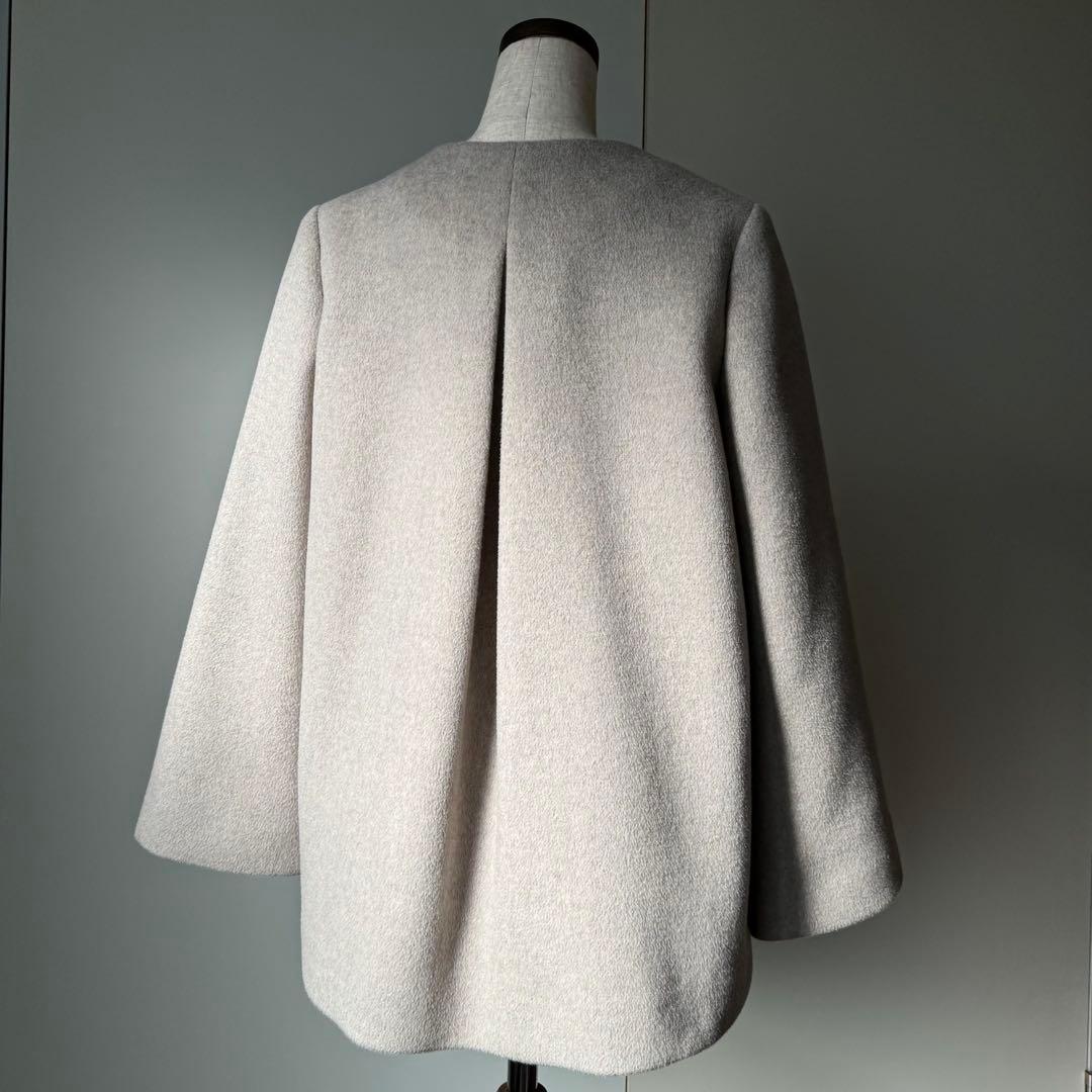 ノーカラーショートコート　サイズ:36