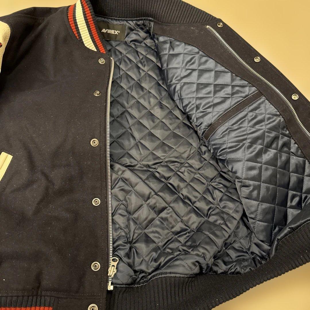 ディズニー/コラボ/AVIREX/スタジャン/切替/レザー/ミッキー/L