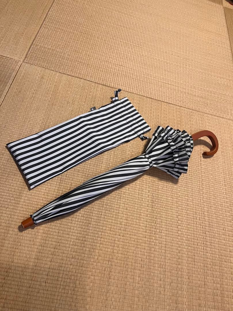 サンバリア100 2段折り　フリル付き 折りたたみ日傘