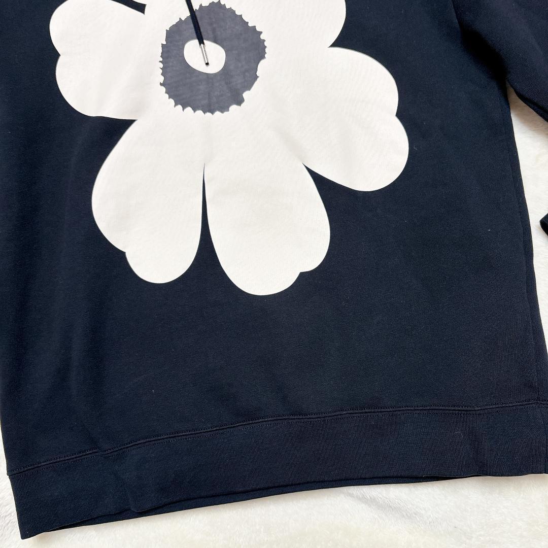 【美品】マリメッコ ウニッコ フード付きパーカー 裏起毛 黒 オーバーサイズ