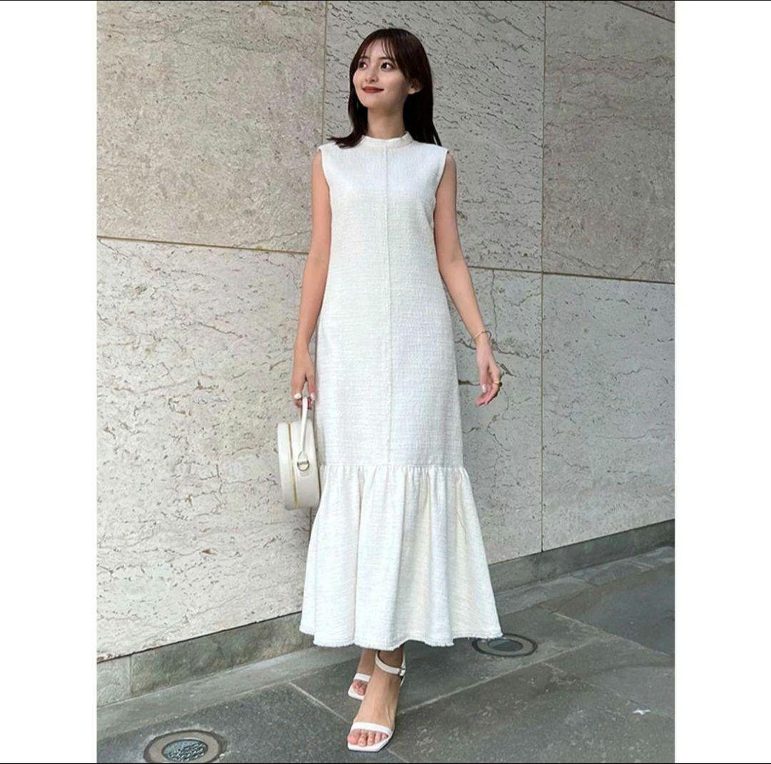 t*※様 anuans　ツイードティアードワンピース　アイボリー　M