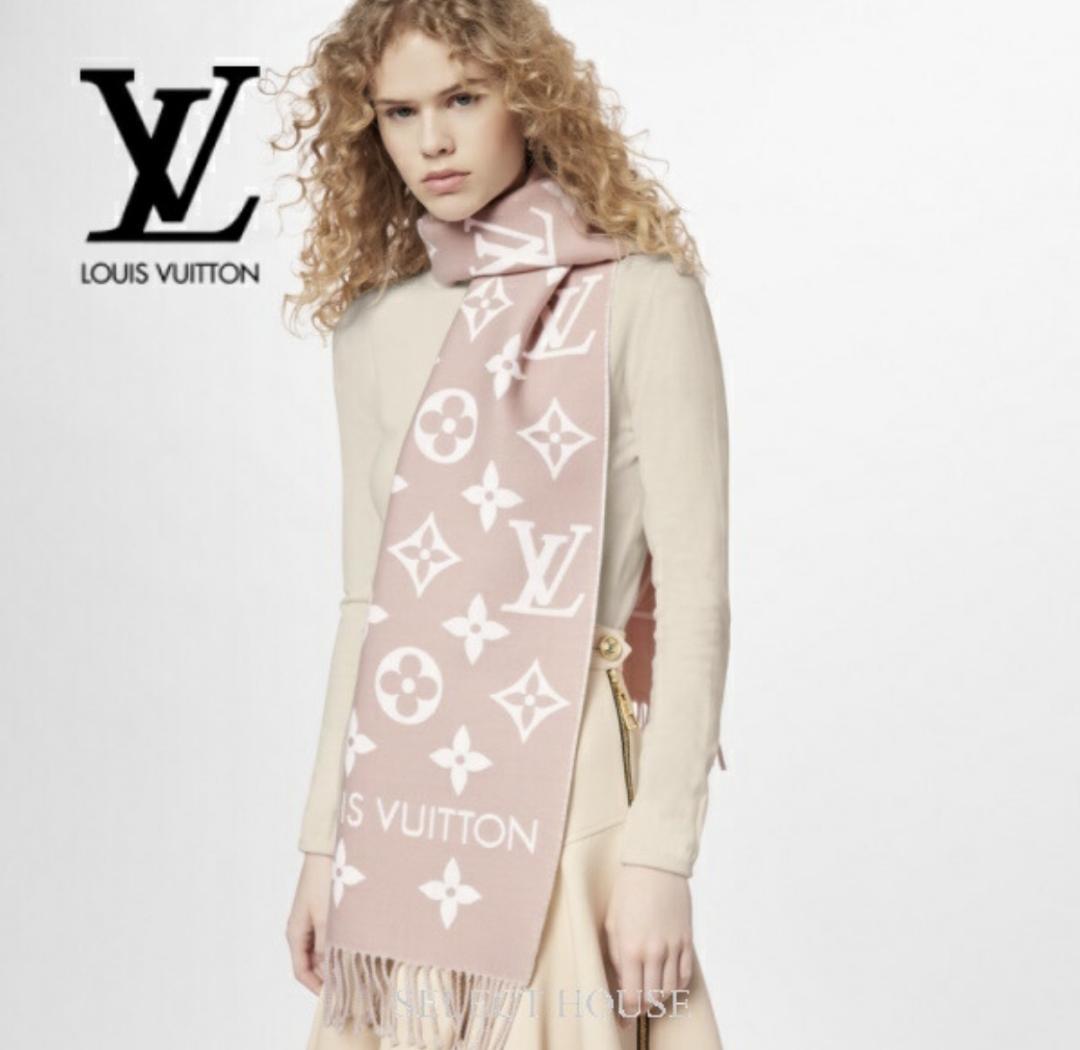 ｓ★ヴィトン　マフラー　ピンクベージュ　エシャルプ・LVエセンシャル