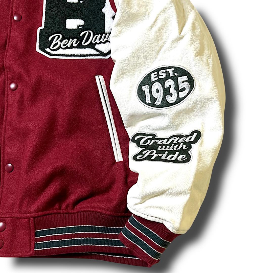 BEN DAVIS ベンデイビス リアルレザー スタジャン バーガンディー M