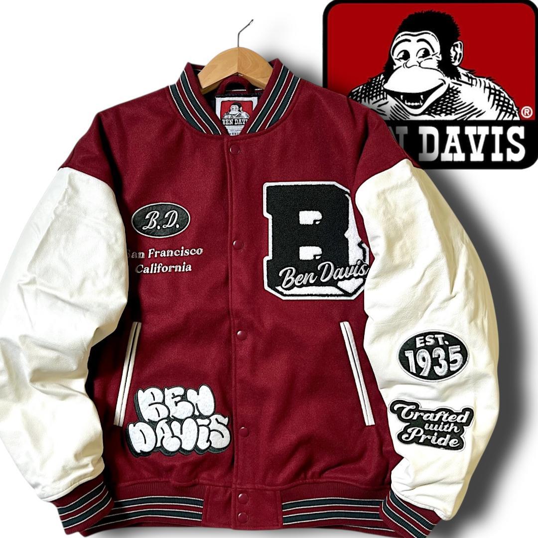 BEN DAVIS ベンデイビス リアルレザー スタジャン バーガンディー M