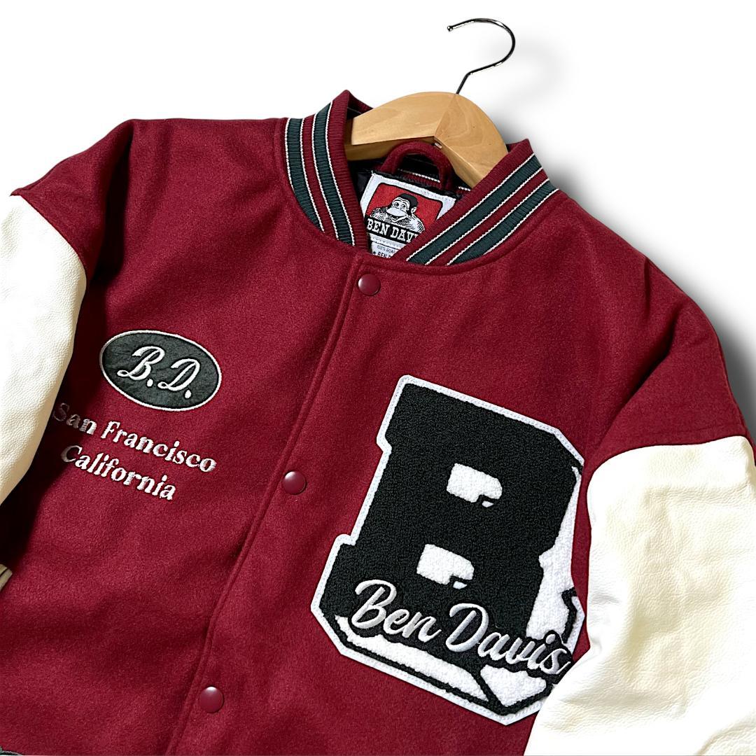 BEN DAVIS ベンデイビス リアルレザー スタジャン バーガンディー M