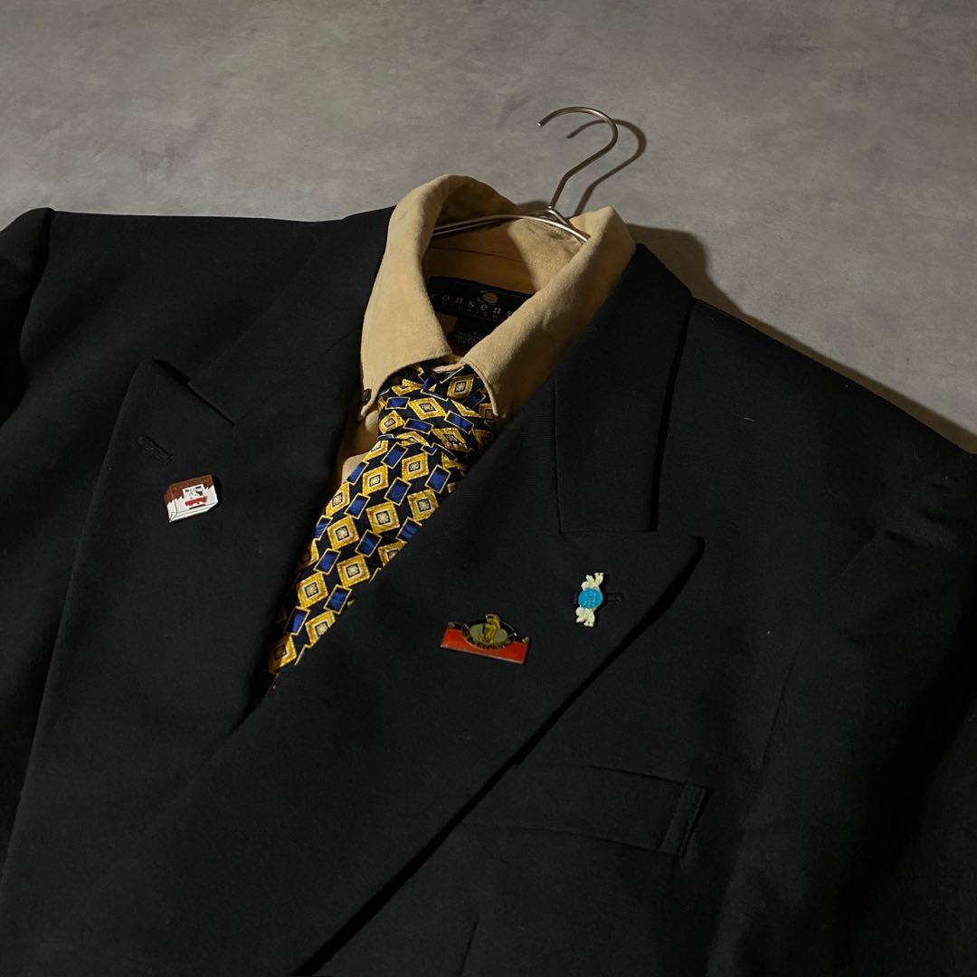 90s vintage レトロセットアップ スーツ ピンズ No.178成人式