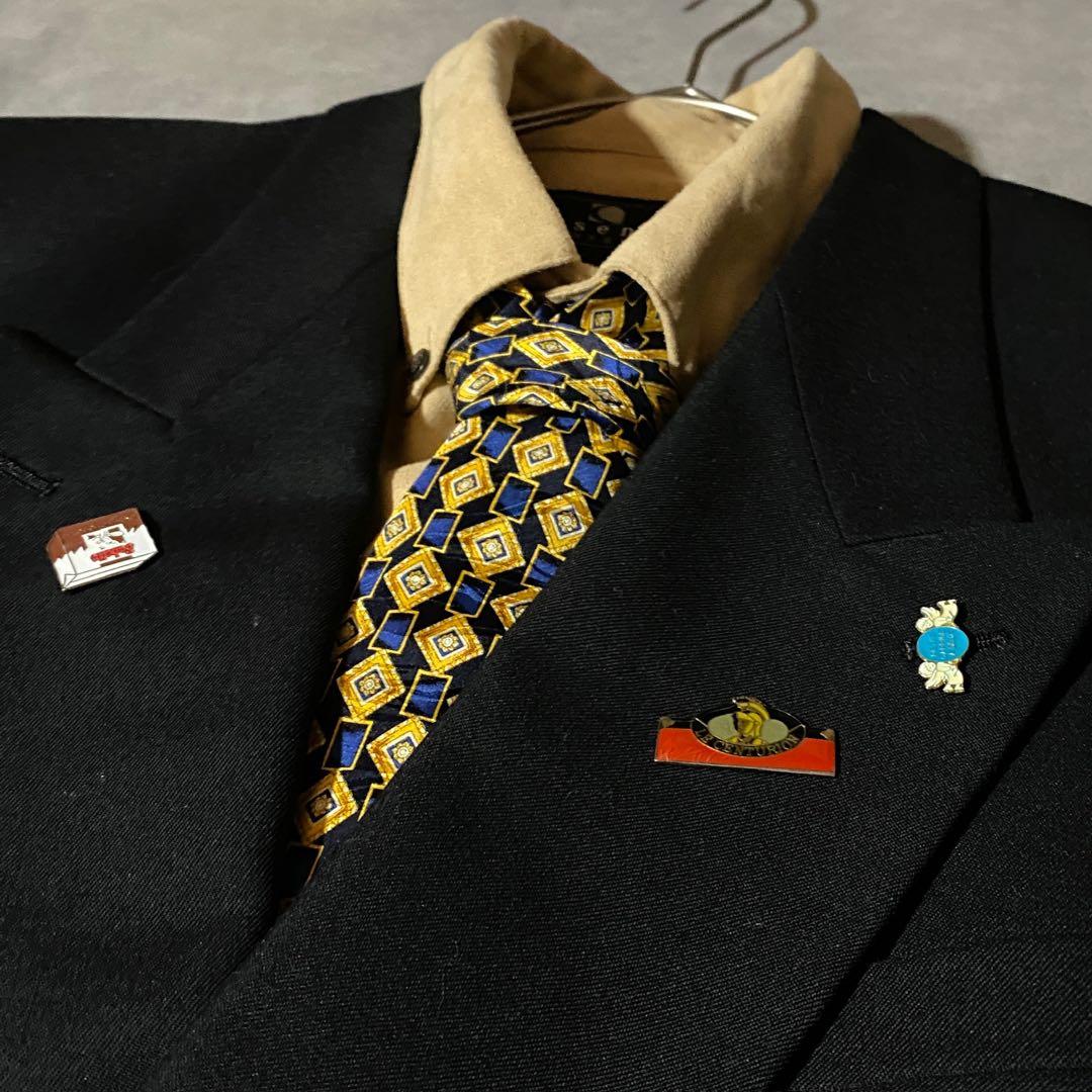 90s vintage レトロセットアップ スーツ ピンズ No.178成人式