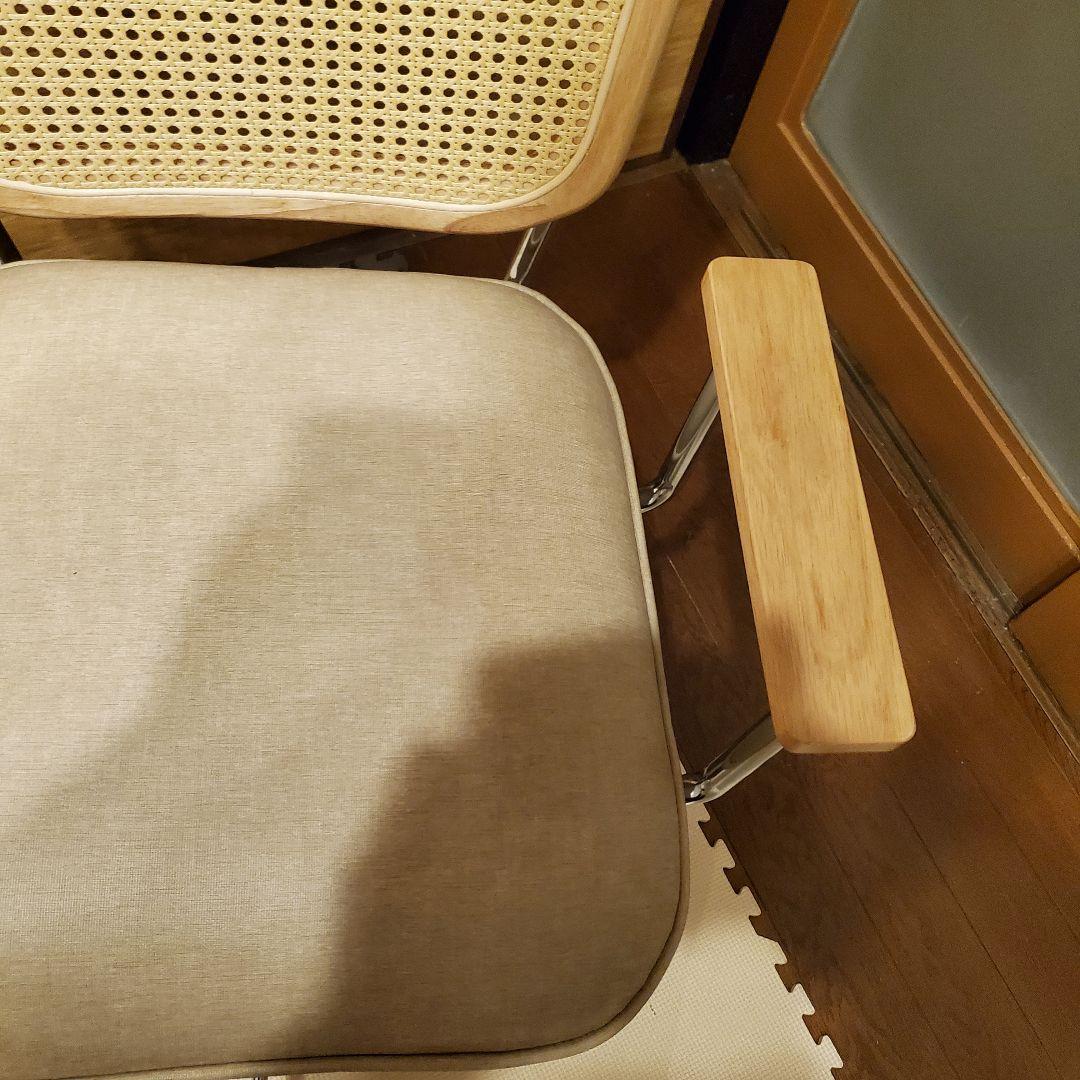 【美品】LOWYA ラタン調デスクチェア キャスター代替品