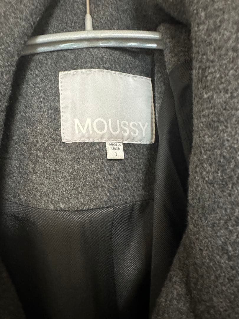 moussy DOUBLE BREASTED MID コート　チャコール