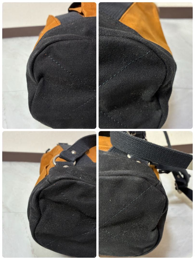 一澤信三郎帆布 R-08 リュック 2way レンガ✖️黒 綿帆布 信三郎帆布