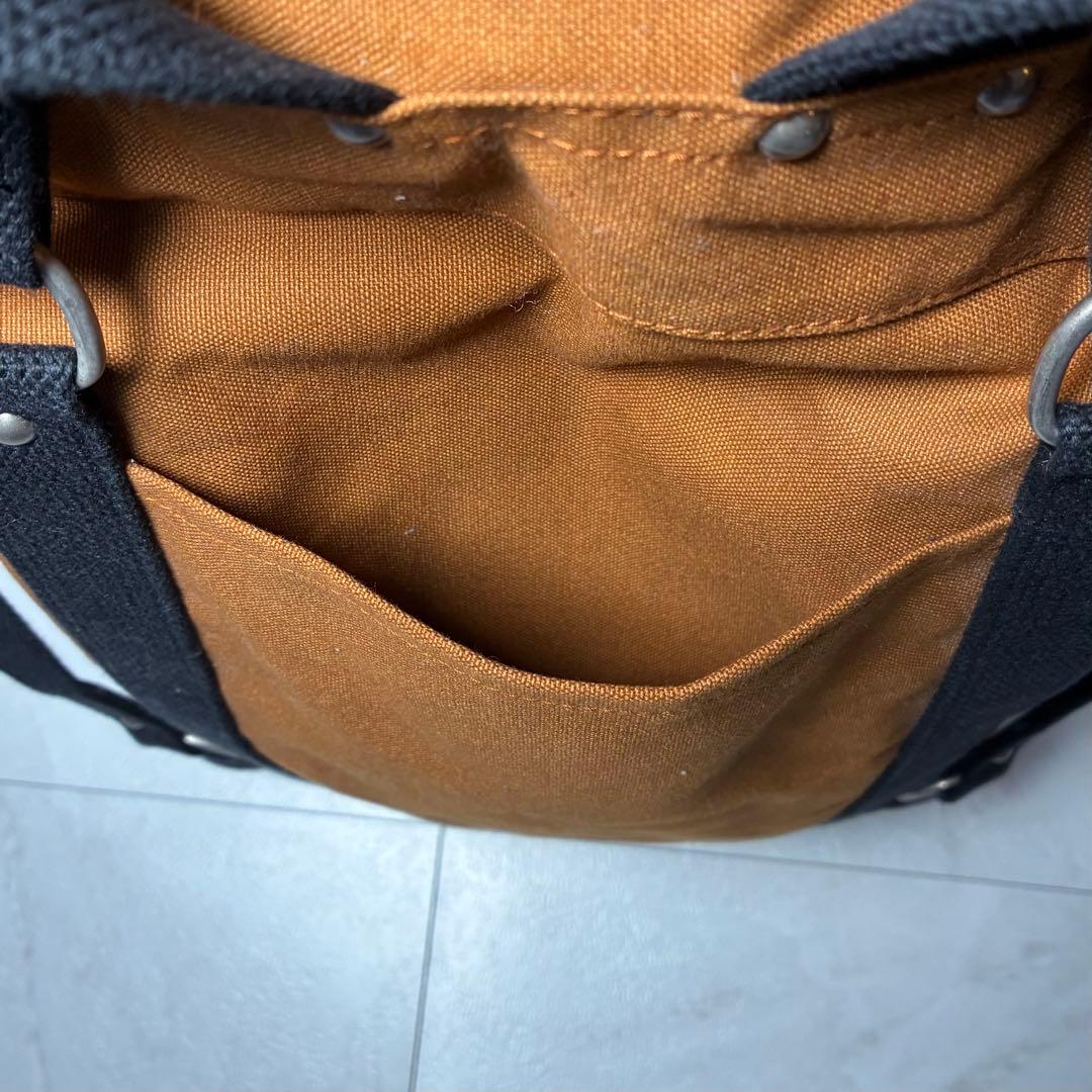 一澤信三郎帆布 R-08 リュック 2way レンガ✖️黒 綿帆布 信三郎帆布