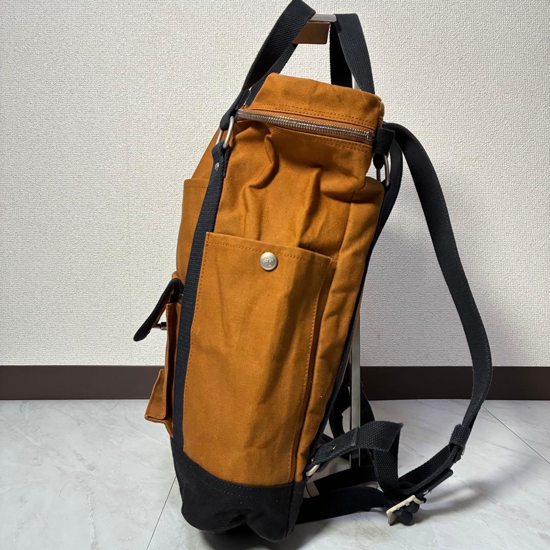 一澤信三郎帆布 R-08 リュック 2way レンガ✖️黒 綿帆布 信三郎帆布